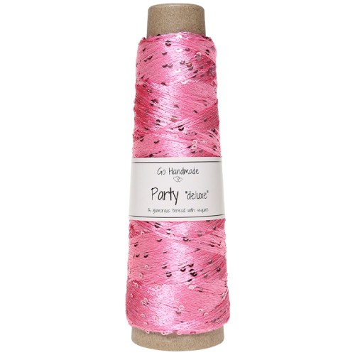 Włóczka / nić  z cekinami Go Handmade Party "deluxe" 18152 / jasny róż