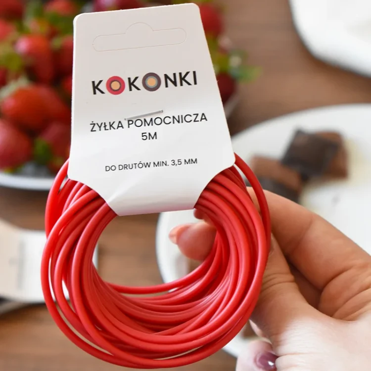 Żyłka pomocnicza KOKONKI - 5m / 3 mm / truskawka