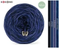 KOKONEK_Nature Melanż GLOW NG19 - Czerń/granat/atrament + cekiny granat / 400 m / 3+1 nitki - GOTOWY