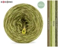 KOKONEK_Nature Melanż GLOW NG21 - Ciemna oliwka/pesto/wasabi + cekiny oliwka / 400 m / 3+1 nitki - GOTOWY