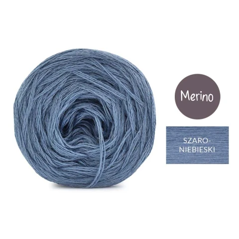 KOKONEK_Mono Merino -  Szaroniebieski / 3 nitki / 250 m / 55 g - GOTOWY 