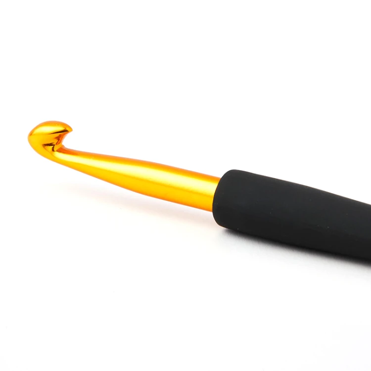 Szydełko KnitPro Soft Grip ZŁOTE z czarną rączką