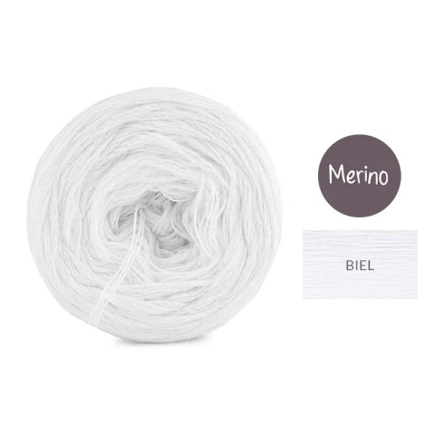 OKONEK_Mono Merino - Biel / 3 nitki / 800 m / 175 g - GOTOWY