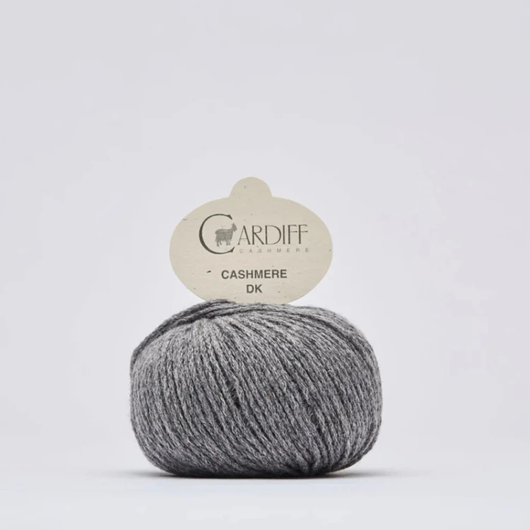 Włóczka Cardiff Cashmere DK 519 / fumo / średni szary