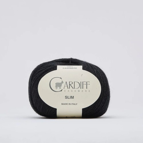 Włóczka Cardiff Cashmere Slim 516 / nero / czerń