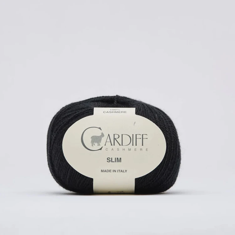 Włóczka Cardiff Cashmere Slim 516 / nero / czerń