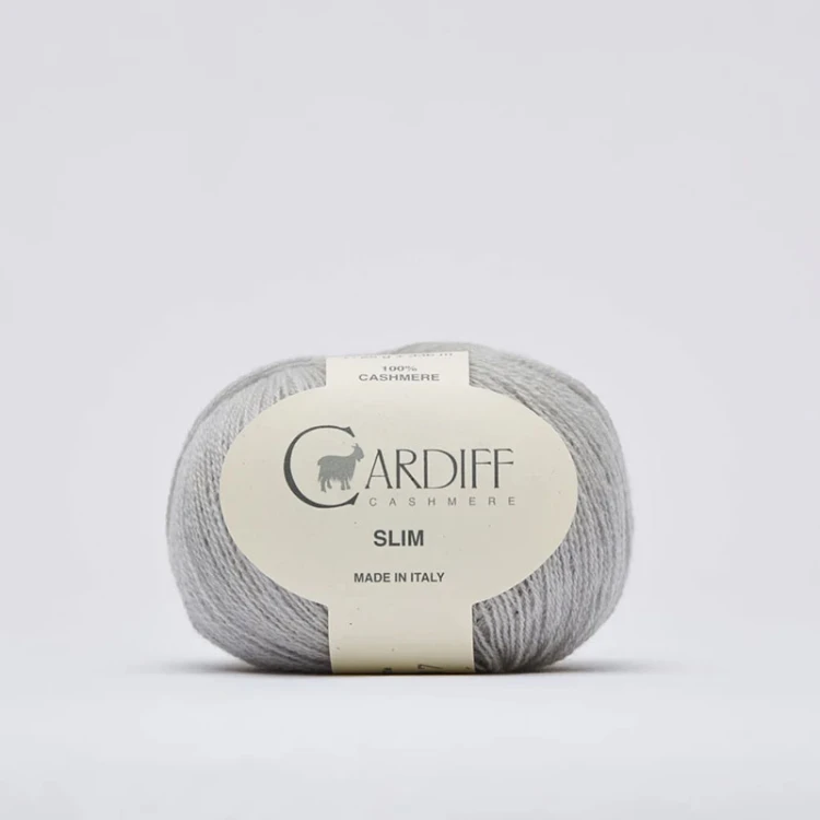 Włóczka Cardiff Cashmere Slim 518 / piombo / jasny szary