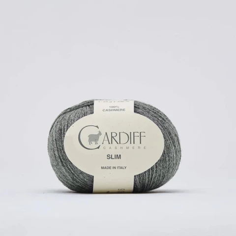 Włóczka Cardiff Cashmere Slim 519 / fumo / średni szary