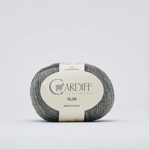 Włóczka Cardiff Cashmere Slim 519 / fumo / średni szary