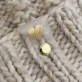 Metka silikonowa z nitem "Dzieło rąk" / serce / złoto / 65 x 20 mm / 1 szt.