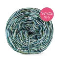 Włóczka KOKONKI Visco no. 5 Melange 03 Sharkotea - Szmaragd/mech/baby blue/migdał/głęboki granat / 5 nitek / 400 m / 125 g - GOTOWY