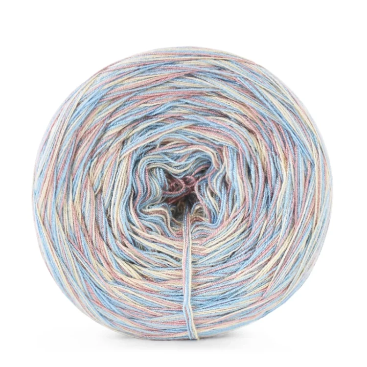 Włóczka KOKONKI Visco no. 5 Melange 07 - Baby blue x 2/ciepły beż x 2/brudny róż x 1 / 5 nitek / 400 m / 125 g - GOTOWY