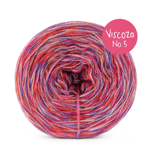 Włóczka KOKONKI Visco no. 5 Melange 10 - Hiacynt/blady fiolet/brudny róż/jarzębina/magenta / 5 nitek / 400 m / 125 g - GOTOWY