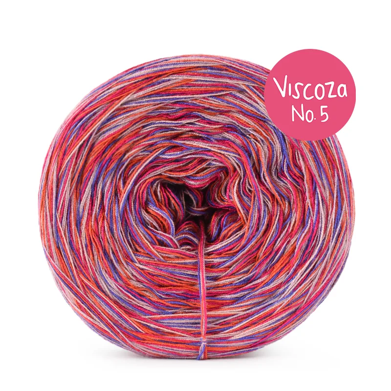 Włóczka KOKONKI Visco no. 5 Melange 10 - Hiacynt/blady fiolet/brudny róż/jarzębina/magenta / 5 nitek / 400 m / 125 g - GOTOWY