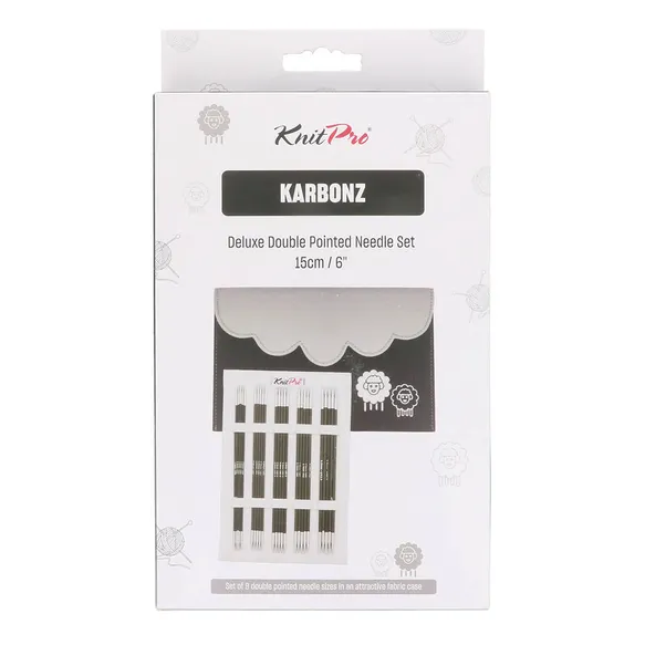 Zestaw drutów skarpetkowych KnitPro Karbonz Deluxe 15 cm / 41638