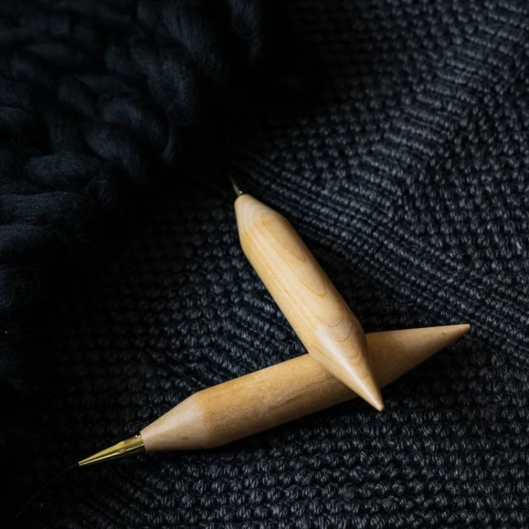 Druty z żyłką KnitPro Jumbo Beech - drewniane