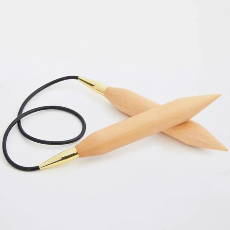 Druty z żyłką KnitPro Jumbo Beech - drewniane