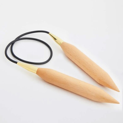 Druty z żyłką KnitPro Jumbo Beech - drewniane
