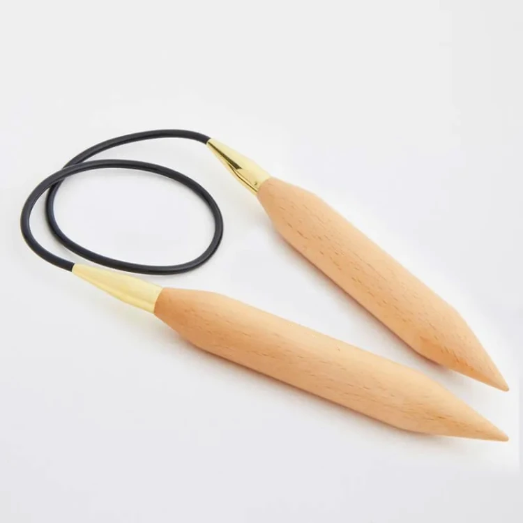 Druty z żyłką KnitPro Jumbo Beech - drewniane