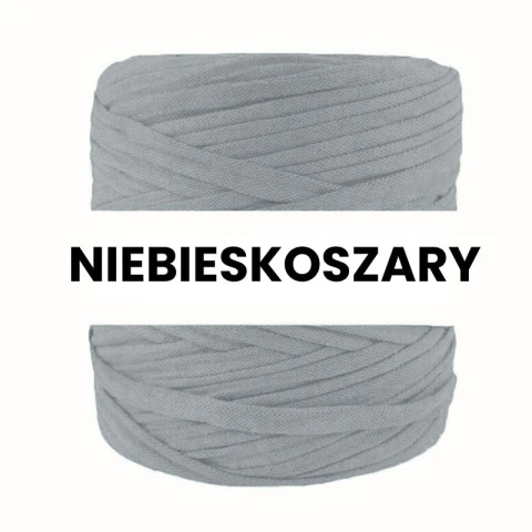 T-shirt Yarn Cotton Spaghetti / niebieskoszary ze strukturą