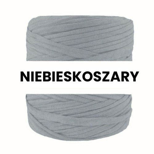 T-shirt Yarn Cotton Spaghetti / niebieskoszary ze strukturą