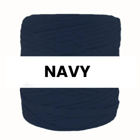 T-shirt Yarn Cotton Spaghetti / navy ze strukturą