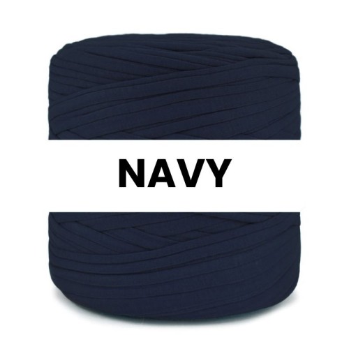 T-shirt Yarn Cotton Spaghetti / navy ze strukturą