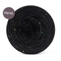 KOKONEK_Merino GLOW MG01 - Czerń + cekiny disco czerń / 400 m / 3+1 nitki - GOTOWY