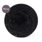 KOKONEK Merino GLOW MG01 - Czerń + cekiny disco czerń 