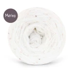 KOKONEK Merino GLOW MG03 - Biel + cekiny biel i złoto 
