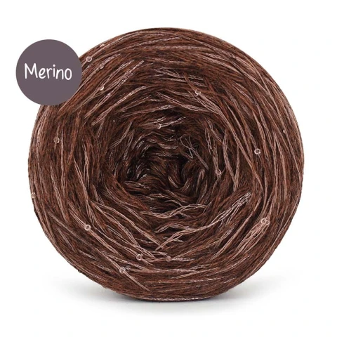 KOKONEK Merino GLOW MG06 - Miedź melanż + cekiny kakao 