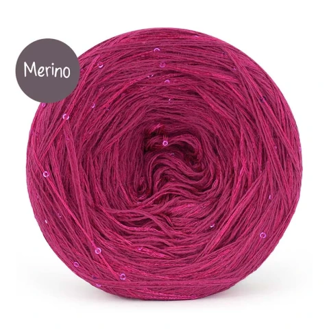 KOKONEK Merino GLOW MG07 - Fuksja + cekiny magenta