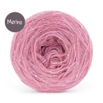 KOKONEK Merino GLOW MG08 - Zgaszony róż + cekiny róż