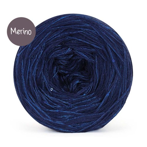 KOKONEK_Merino GLOW MG11 - Granat + cekiny granat / 400 m / 3+1 nitki - GOTOWY