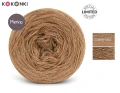 KOKONEK_Merino GLOW MG13 - Ciemny beż + cekiny kawa mrożona / 400 m / 3+1 nitki - GOTOWY