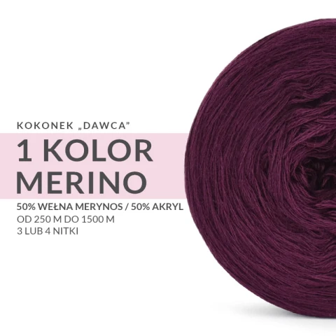 [NEW]KOKONEK Mono Merino - jeden wybrany kolor "dawca"