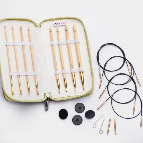 Zestaw szydełek tunezyjskich/afgańskich KnitPro Japanese Bamboo / 22554
