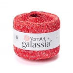 Włóczka / nić z cekinami YarnArt Galassia 5801 / czerwień i srebro