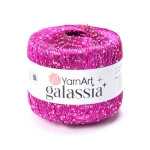 Włóczka / nić z cekinami YarnArt Galassia 5802 / fuksja i srebro