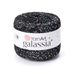 Włóczka / nić z cekinami YarnArt Galassia 5805 / czerń i srebro