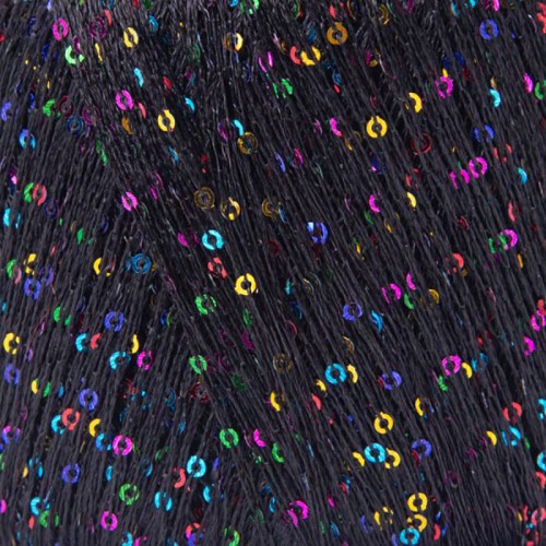 Włóczka / nić z cekinami YarnArt Galassia 5806 / czerń disco