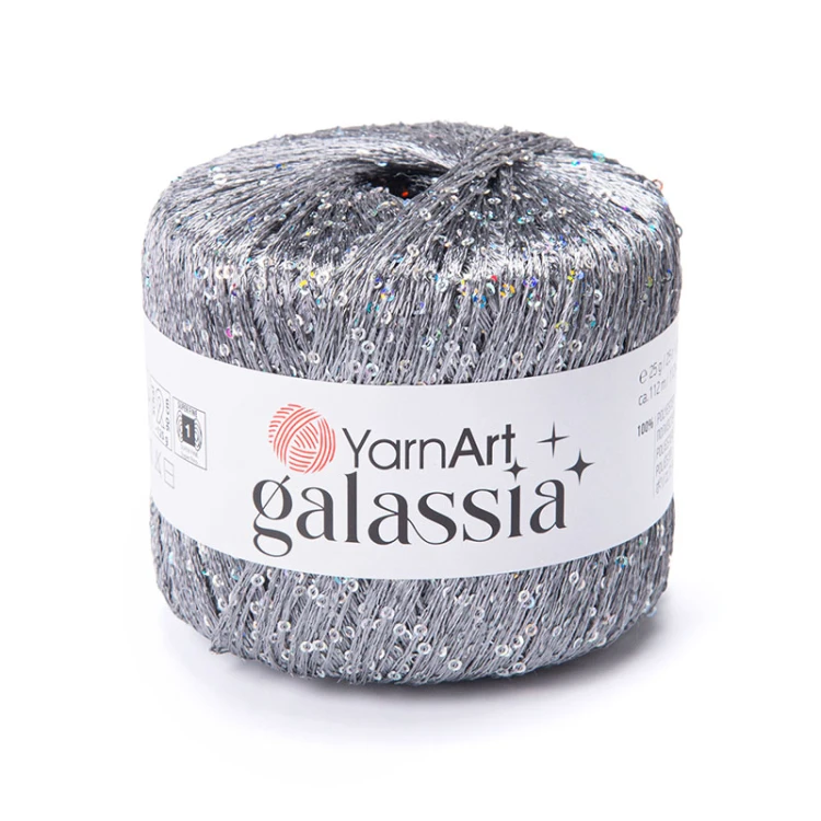Włóczka / nić z cekinami YarnArt Galassia 5807 / stalowy