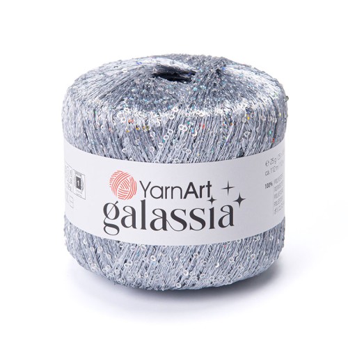 Włóczka / nić z cekinami YarnArt Galassia 5808 / srebro