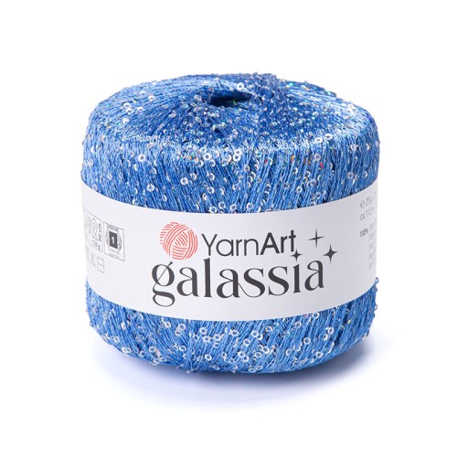 Włóczka / nić z cekinami YarnArt Galassia 5809 / niebieski i srebro