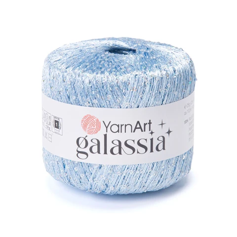 Włóczka / nić z cekinami YarnArt Galassia 5810 / błękit i srebro