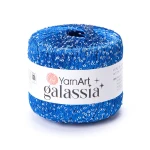 Włóczka / nić z cekinami YarnArt Galassia 5812 / ciemny niebieski i srebro