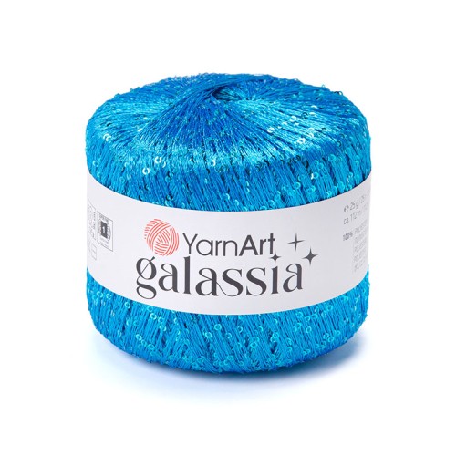 Włóczka / nić z cekinami YarnArt Galassia 5813 / lazur