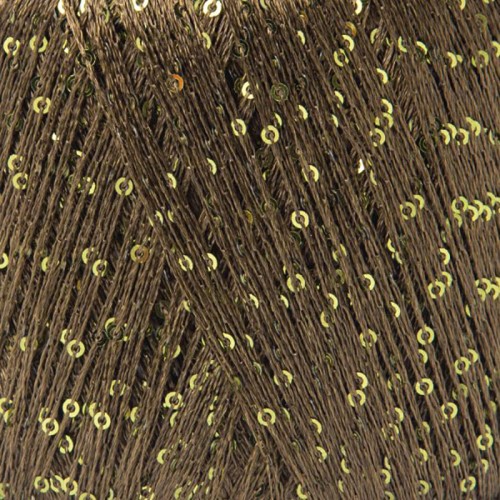 Włóczka / nić z cekinami YarnArt Galassia 5815 /  khaki i zieleń