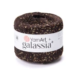Włóczka / nić z cekinami YarnArt Galassia 5819 / ciemna czekolada i złoto