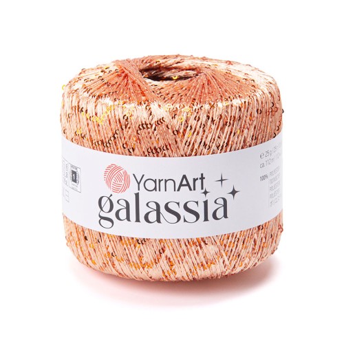 Włóczka / nić z cekinami YarnArt Galassia 5821 / morela i pomarańcz